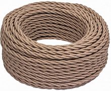 Ретро провод витой Bironi 2х0,75мм капучино матовый (50м) картинка 